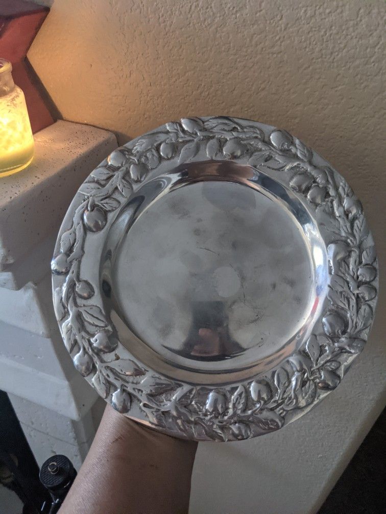 Pewter wine bottle coasterÂ