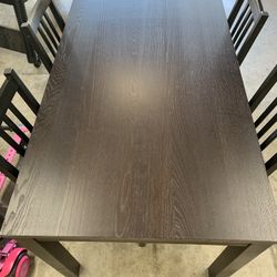 Black Expandable Wood Dining Table 