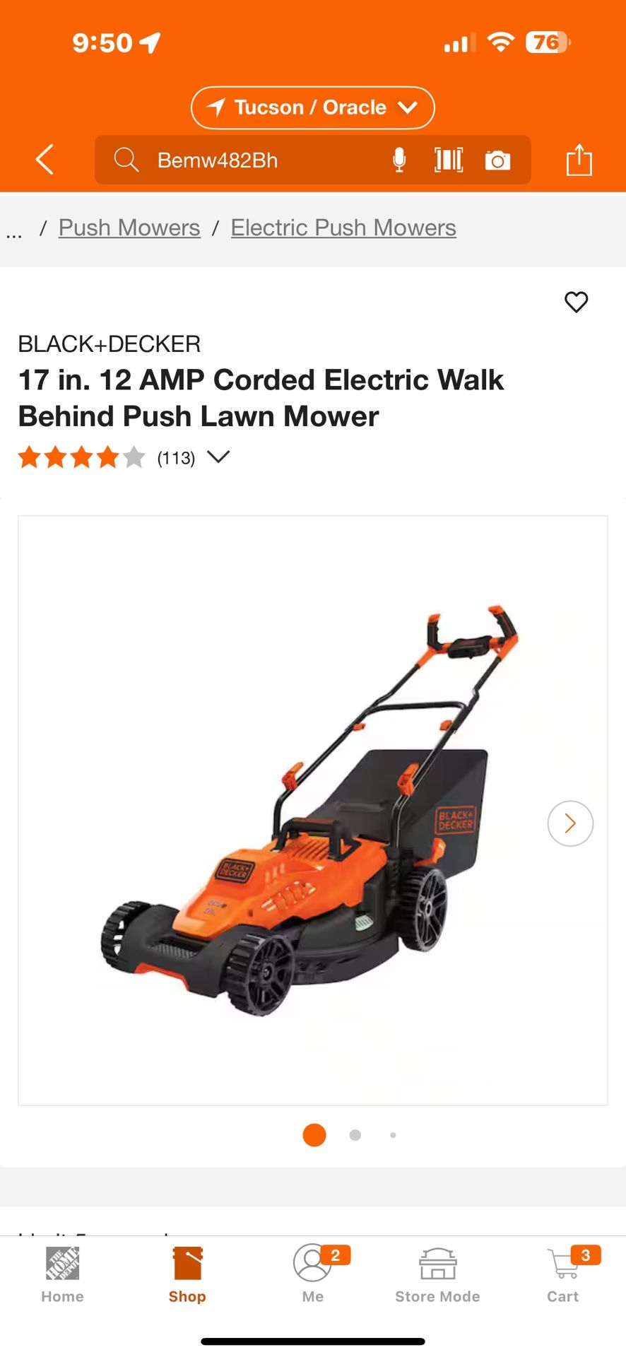 Mower Black And Decker Corded 17 In