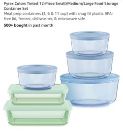 Pyrex Tinted 12-Piece Food Storage Container Set