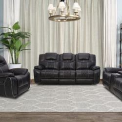 Santiago 3 Piece Reclining Sofa Set! No Credit Needed $50 Down! Same Day Delivery!  