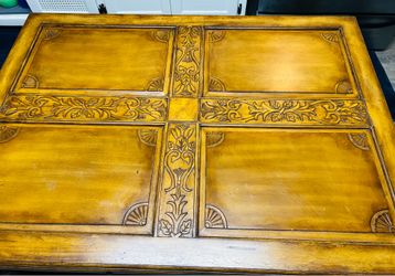 Hand Carved —Large Solid Wood Coffee Table
