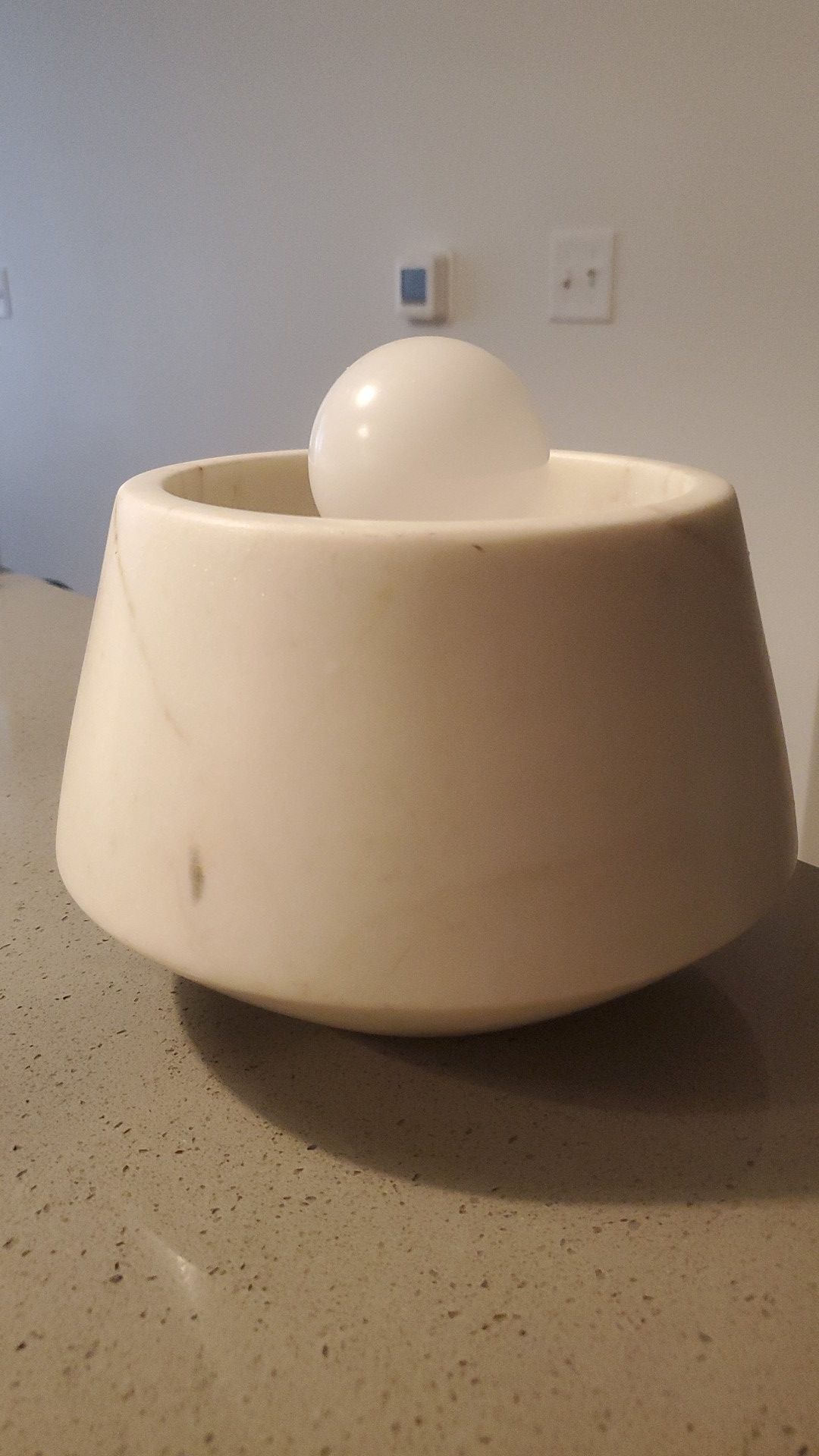 CB2 Marble Ohm side table or desk lamp