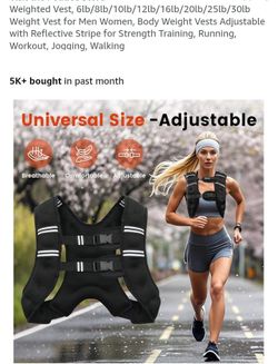 NEW WEIGHTED VEST 12 LBS ADJUSTABLE