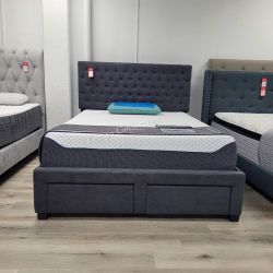 STORAGE BED FRAME, QUEEN BED WITH 4 DRAWERS, ALL SIZES AVAILABLE  - [NEW]