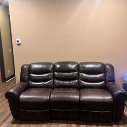 Reclining Leather Sofa Flash Sell