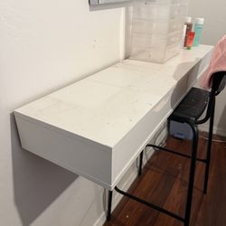 Floating desk/vanity with chair