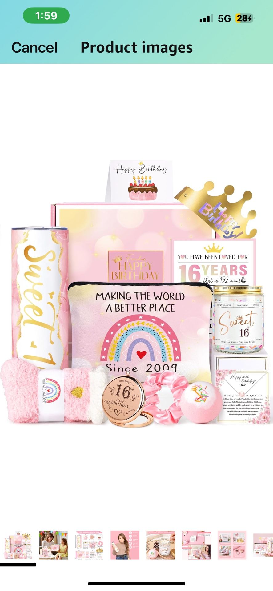 Sweet 16 Gifts for Girls, 16 Year Old Girl Birthday Gift Ideas, Pink