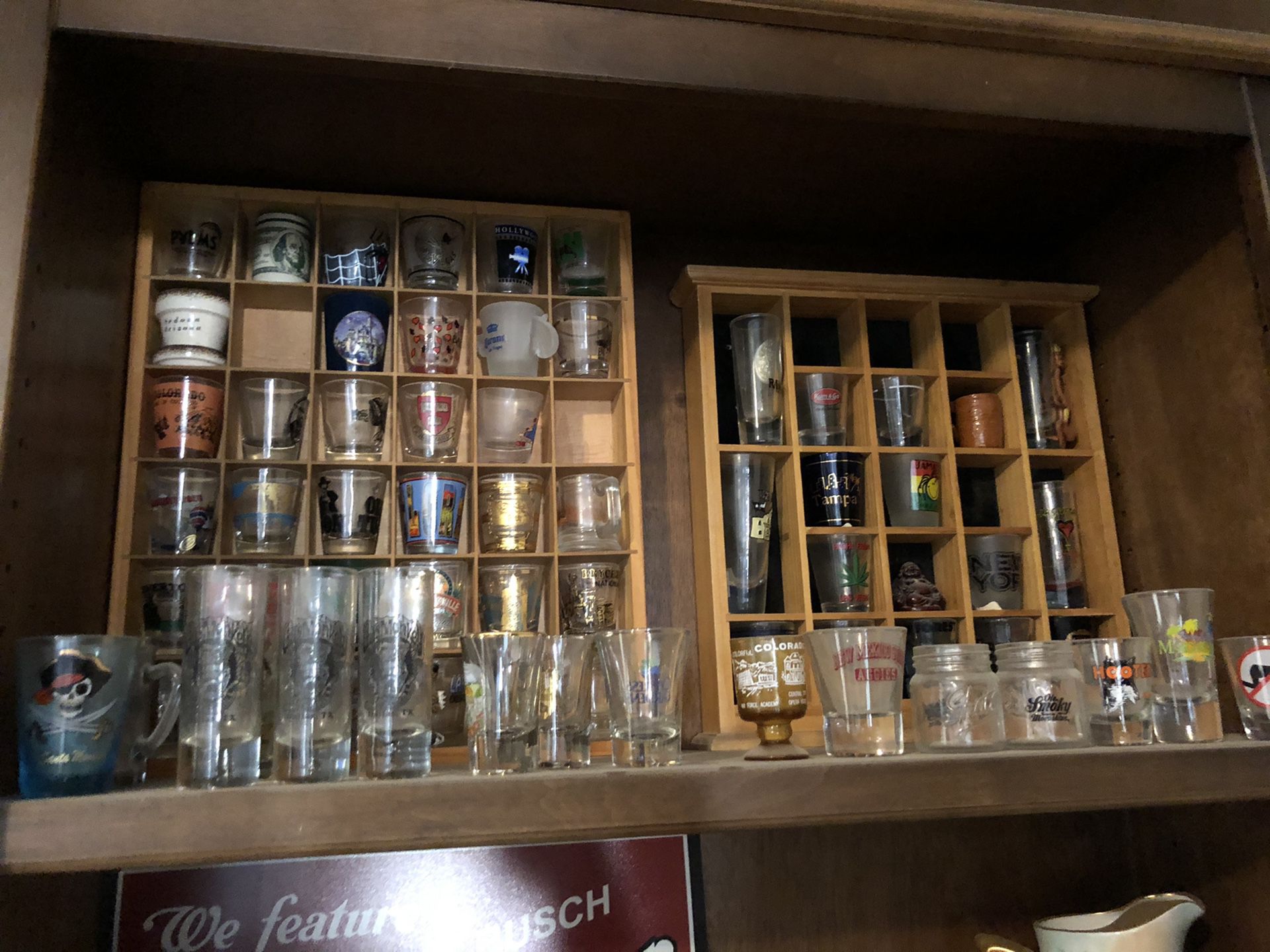 Shot-glass collection with multiple displays