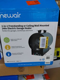 Newair 240v wall / floor / ceiling mount garage heater, multiple available