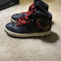 Black Floral Af1 Sz 9.5 