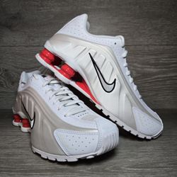 Nike Air Shox R4 White-Phantom-Red Youth Shoe Size 5.5 Youth / Womens Size 7 New CW2626-102