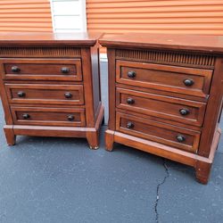 Pair of Lexa Solid Wood 3 Drawer Night Stands 