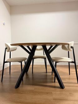 Modern Dining Table Set with 6 Chairs