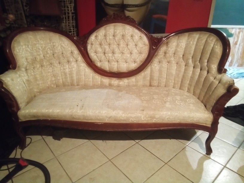 Thomasville nineteenth century , victorian champagne couch and chair