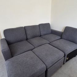 Modular Sectional Sofa With Lots Of Storage, Customized Sleeper Couch