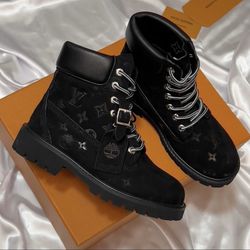 Black Louis Vuitton Timberland Boots Size 10
