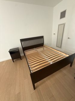 IKEA BED FRAME AND NIGHT STAND “QUEEN”