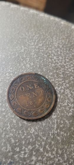 Canadian Large One Cent Coin 1870s
