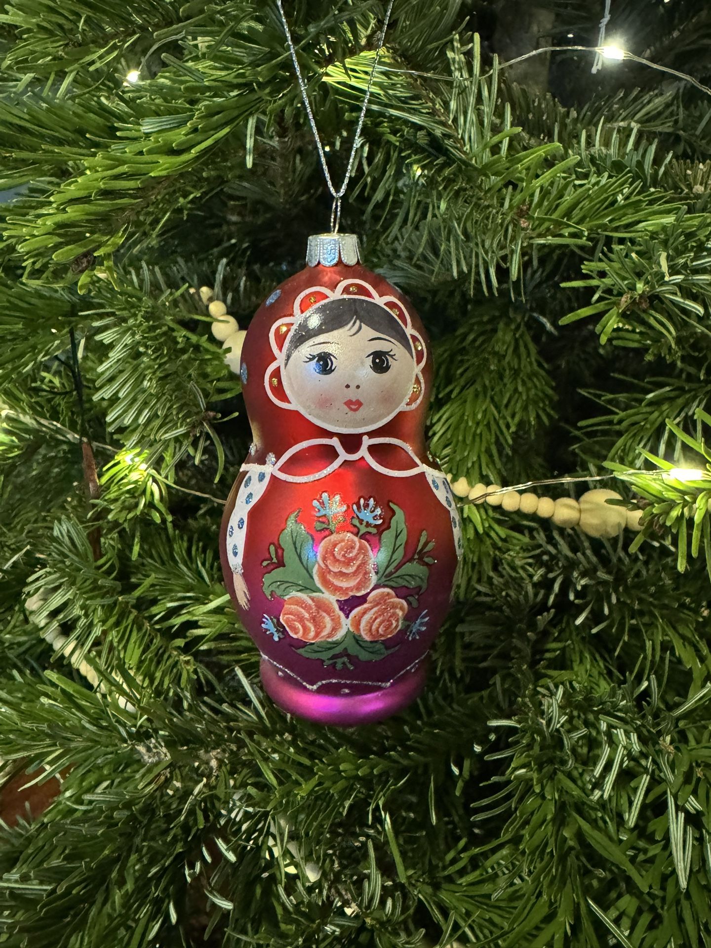 Glass Matryoshka Russian nesting doll orname