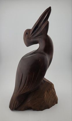 Vintage Handcarved Ironwood Heron Sculpture