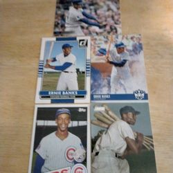 MLB Chicago Cubs #4 Ernie Banks Baseball Card Collection.
