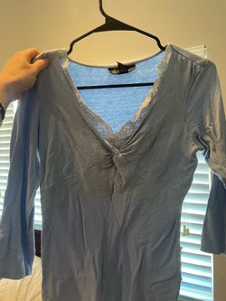 Baby blue y2k top lace