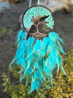 Turquoise Stone Tree of Life Dream Catcher