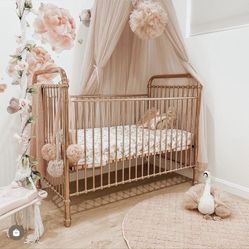 Baby Crib- Rose Gold