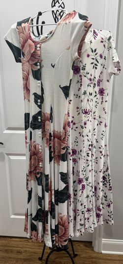 La fete and Maxi Ma Flowered Dresses-Size Medium-$15 each