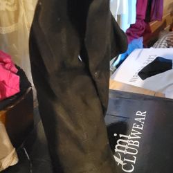 Size 6 Thigh High Blk Open Toe Boots