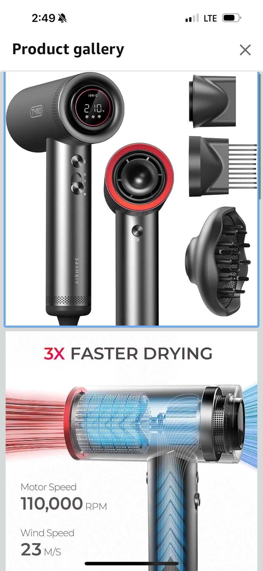 Hair Dyer With Attachment