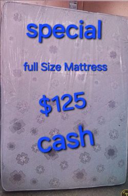 Special Full Size Mattress Only $125 cash