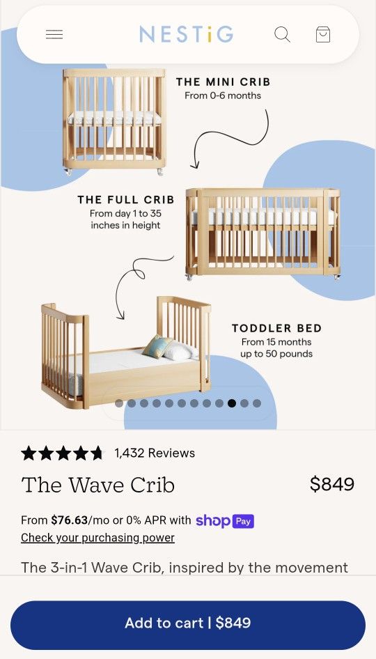 NestiG Crib And Toddler Bed (Brand New)