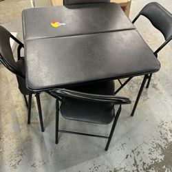 card Table With 4 Chairs , New Black Color 