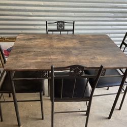 Small Dining Table And 4 Chairs Set 