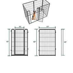 🥨Dog Playpen for Indoor Use - Stress-Free and Safe Play, Heavy Duty 45 Inch 6 Panels Dog Pen for Large Dogs, Black│Patented 
