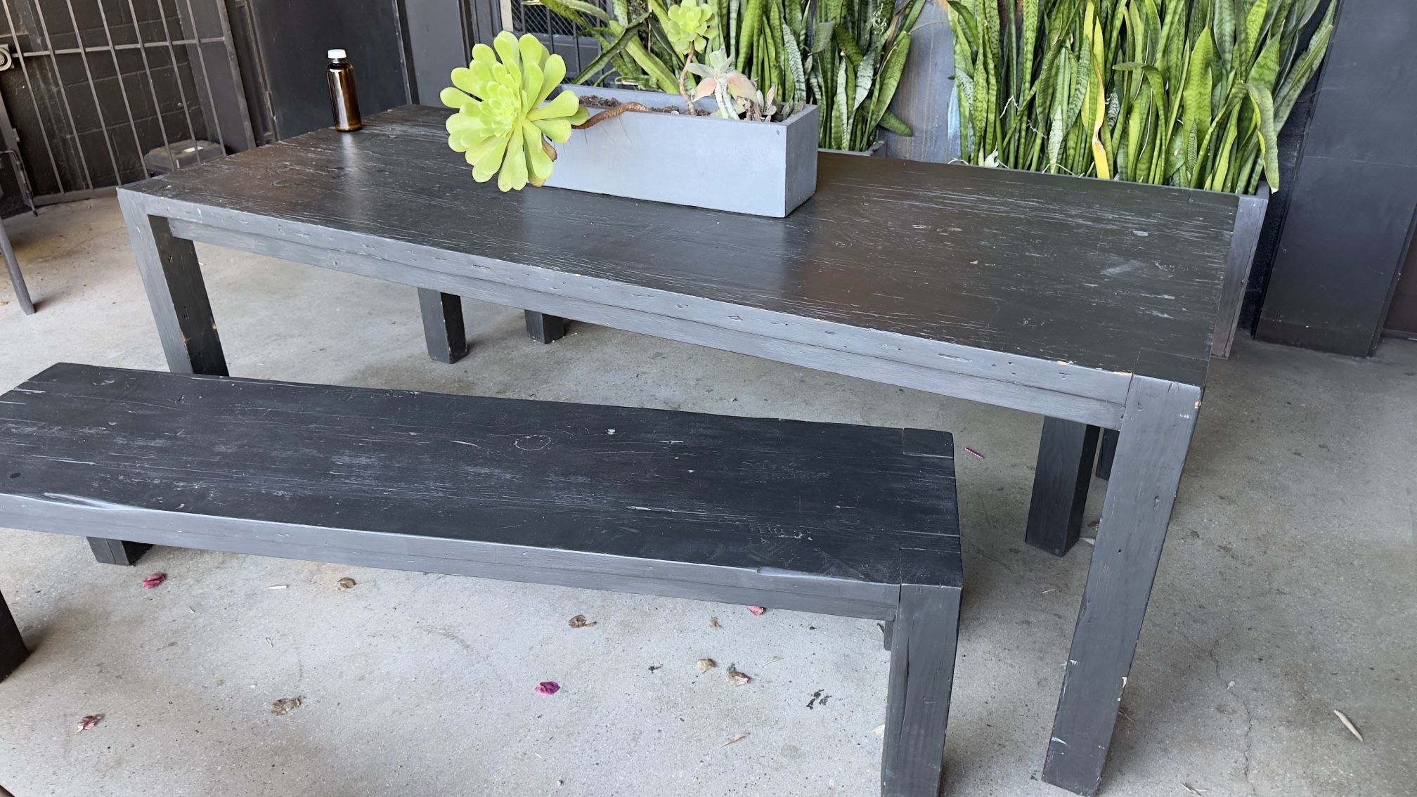 HD Buttercup Reclaimed Wood Table + Bench — Solid & Heavy