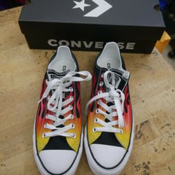 Converse CTAS OX Black/Enamel Black/Enamel Red/F 166259F Men's Size 9 Medium