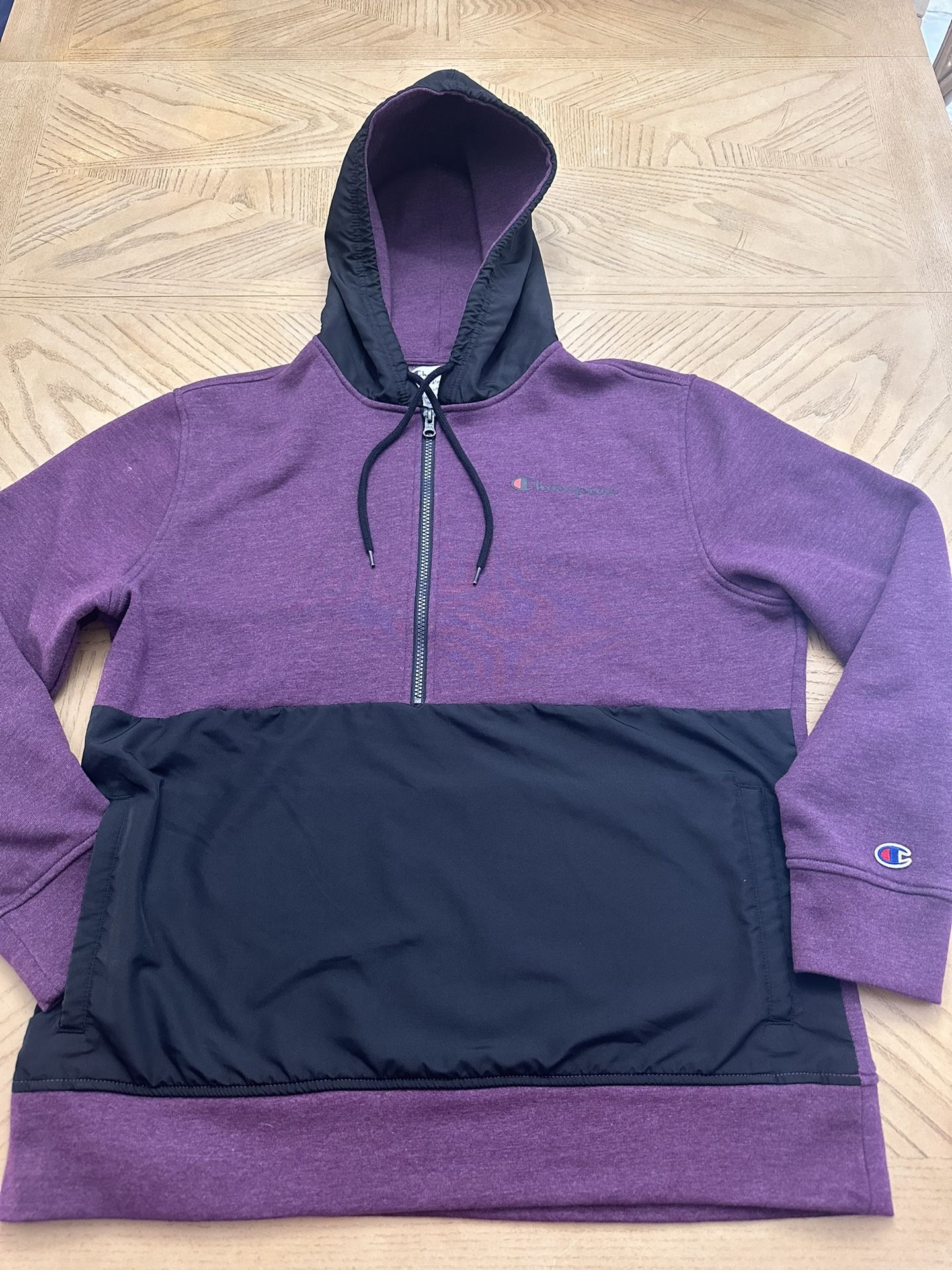 Champion Men’s Size Large  Pullover Lightweight Hoodie Sweatshirt Maroon Purple