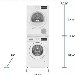 Bosch Washer and Dryer Stackable Set 300 Series 24 in. Front Load