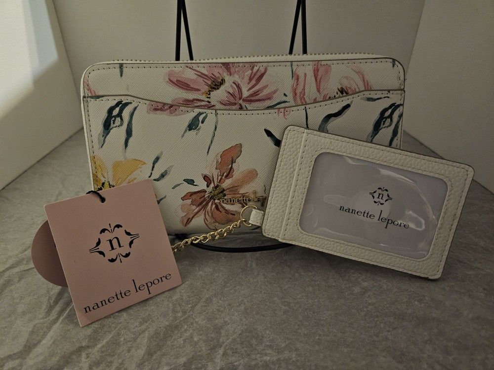 NWT Nanette Lepore Pheony Blooms 2 PC Wallet Set