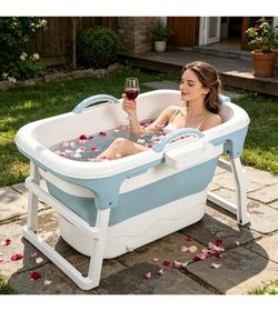 Adult portable foldable bath tub