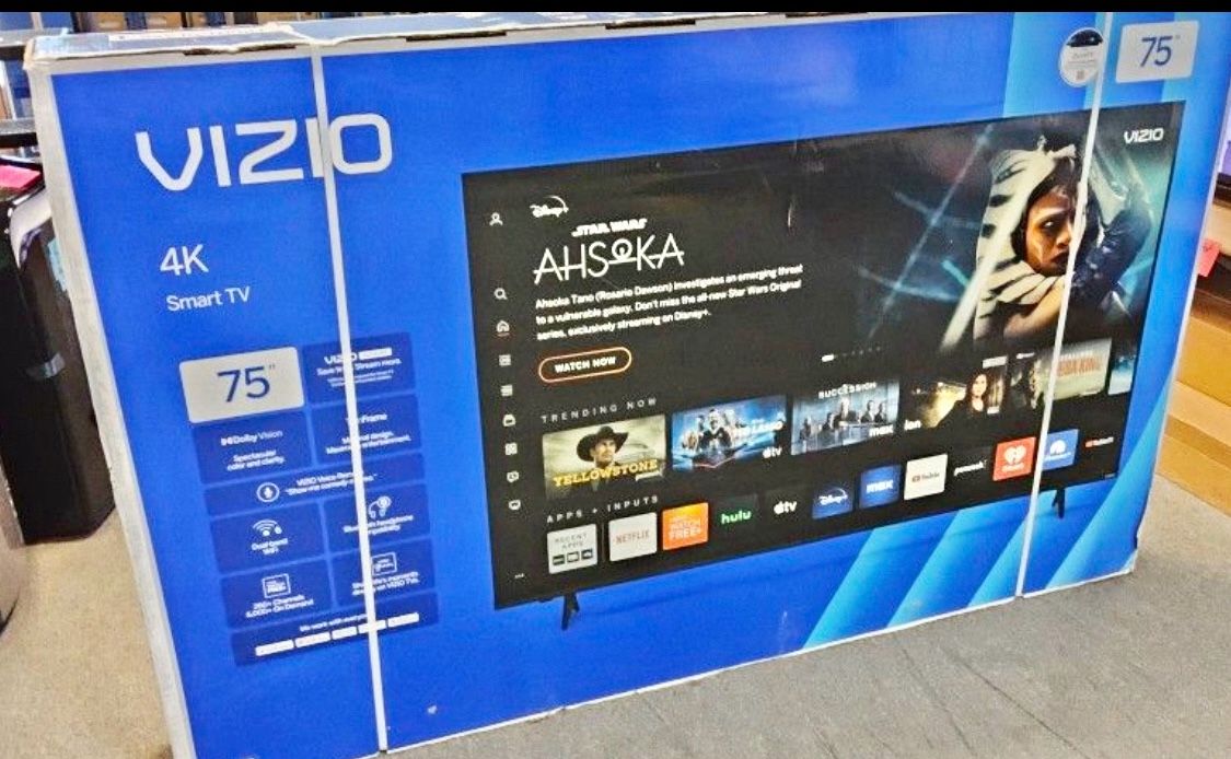 75 Vizio TV smart 4K HDTV $55 down on Financing for your delivery six month warranty