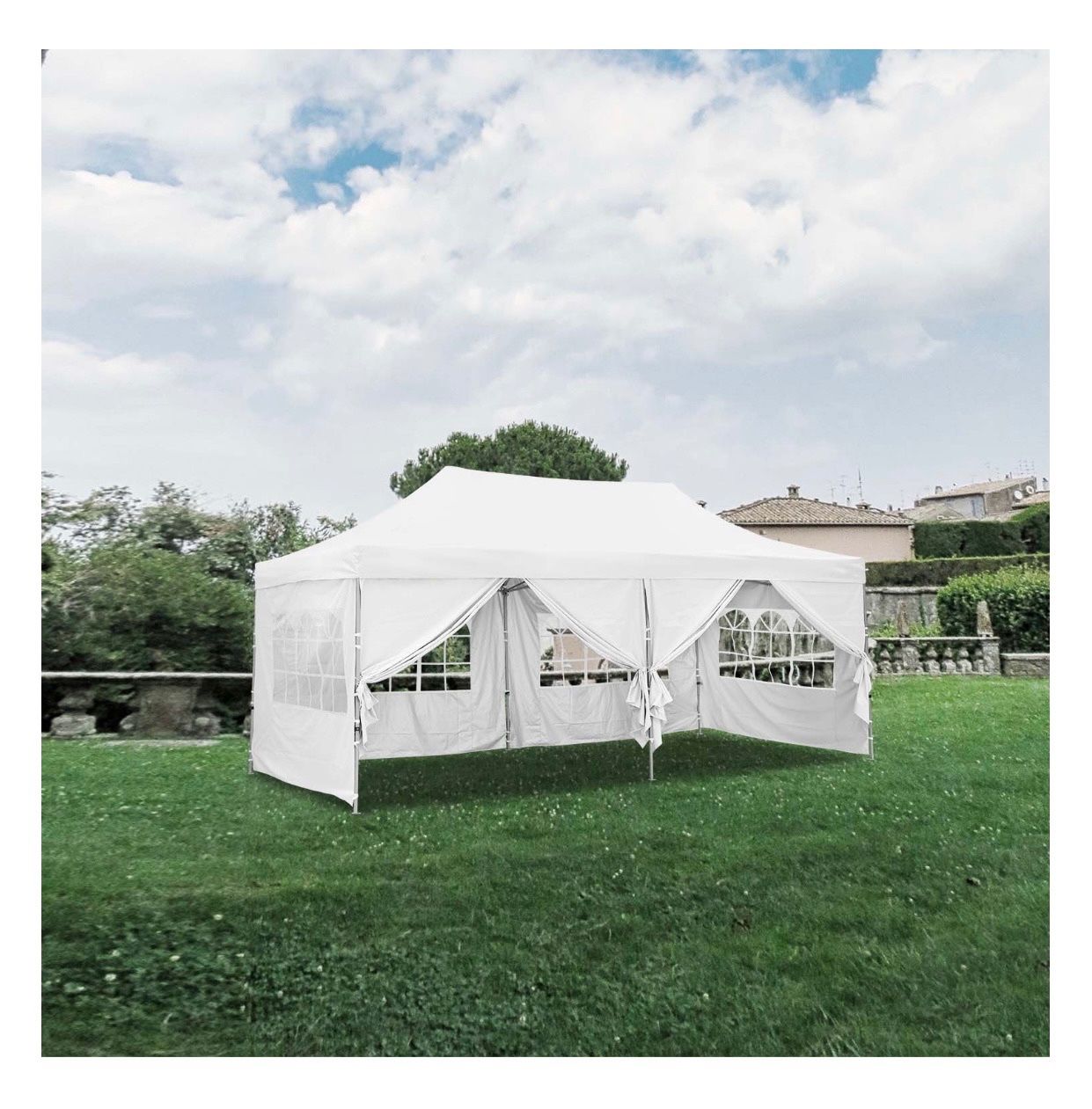 Party Tent,10x20 Ft Outdoor Pop Up Canopy Tent, Commercial Portable Instant Folding Shelter Gazebo