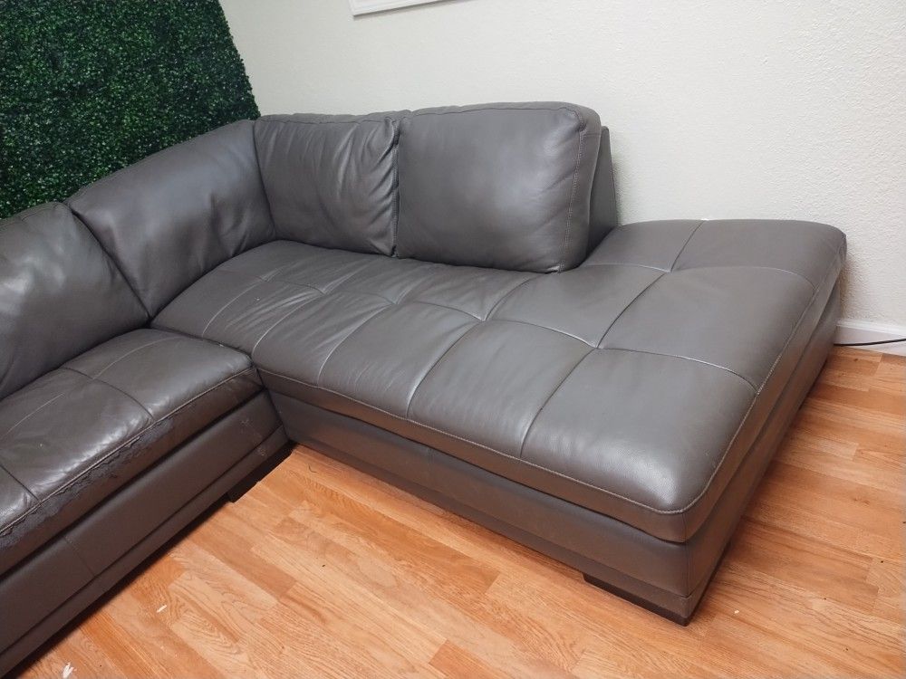 Light Brown Leather Couch 