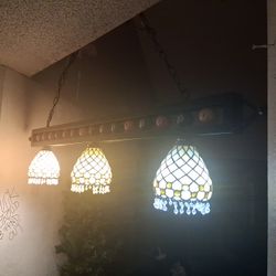 Billiards Lamp W Tiffany Style Shades. 