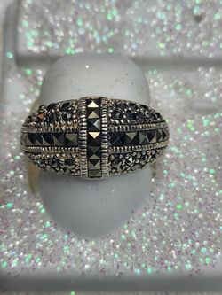 Vintage Art Deco Sterling Silver Marcasite  Ring size 6