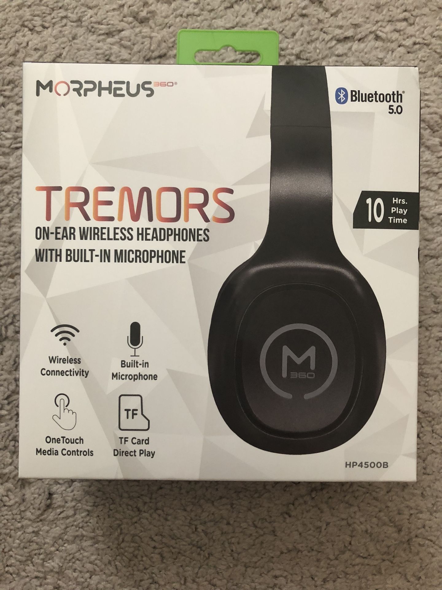 Morpheus 360 TREMORS Wireless Headphones Black Unopened