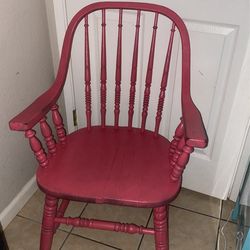 Pink Wooden Chair 